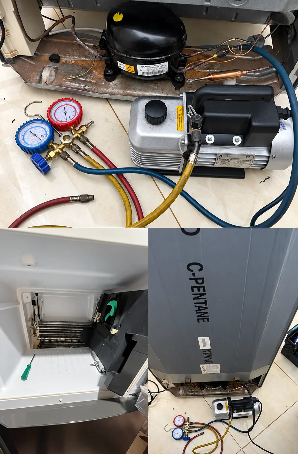 Conserto do compressor realizado pela Refritech